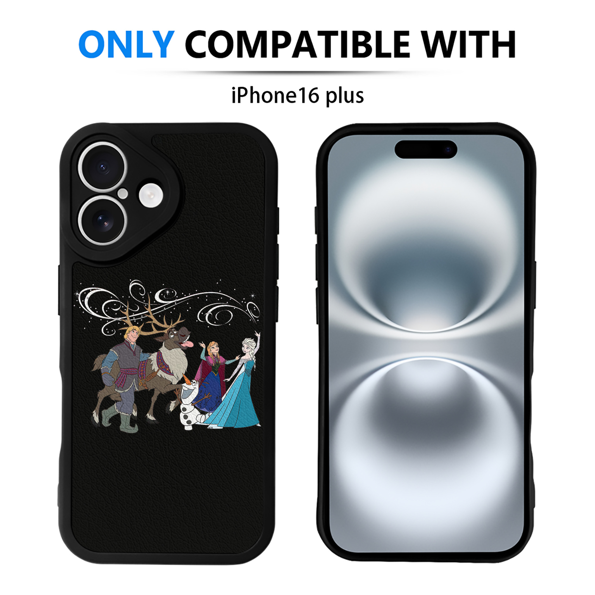 （画像用） アナと雪の女王 アンナ エルサ Frozen Anna Elsa 【iPhone 16シリーズ対応】シリコンスマホケース（レザー調） 材質：シリコン